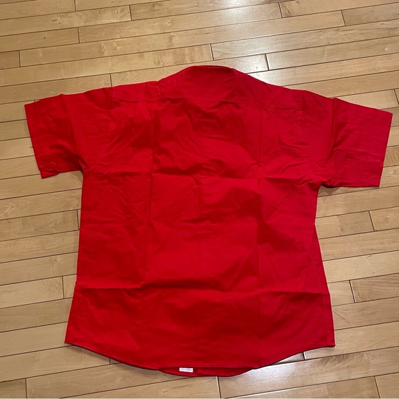 Polaris Red Button Up Shortsleeve Dress Shirt - Picture 4 of 4